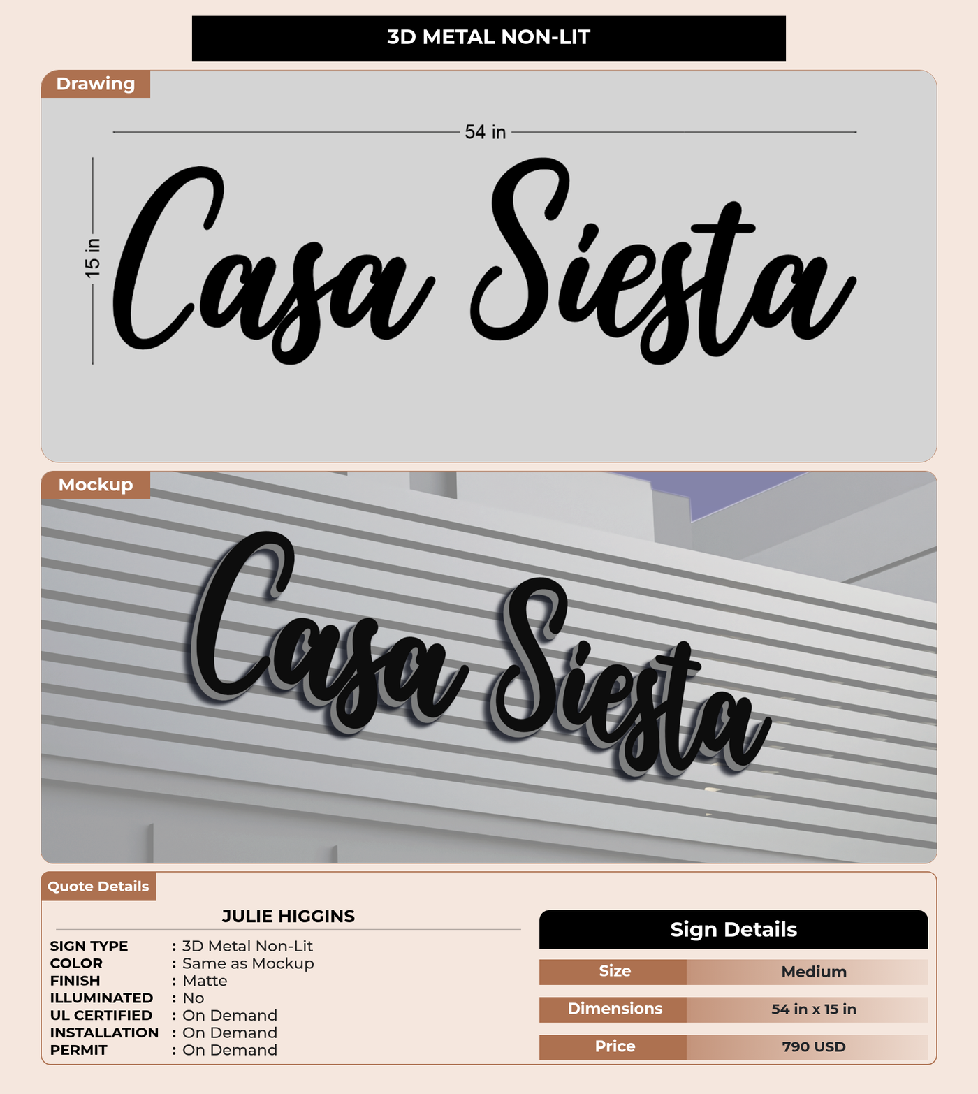 CUSTOM MOCKUP SIGN FOR Julie Higgins