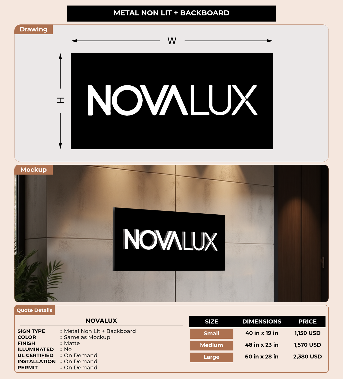 CUSTOM MOCKUP SIGN FOR novalux