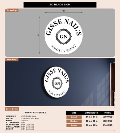CUSTOM MOCKUP SIGN FOR Fanny Gutierrez
