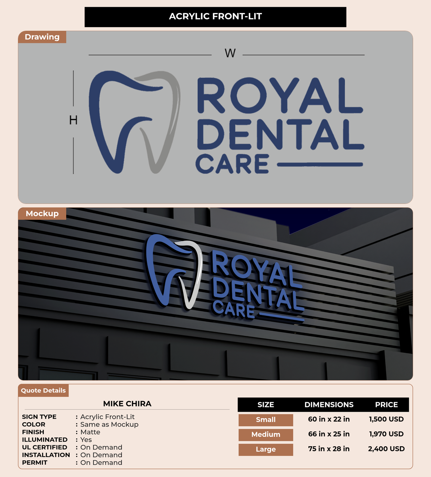 CUSTOM MOCKUP SIGN FOR Mike Chira