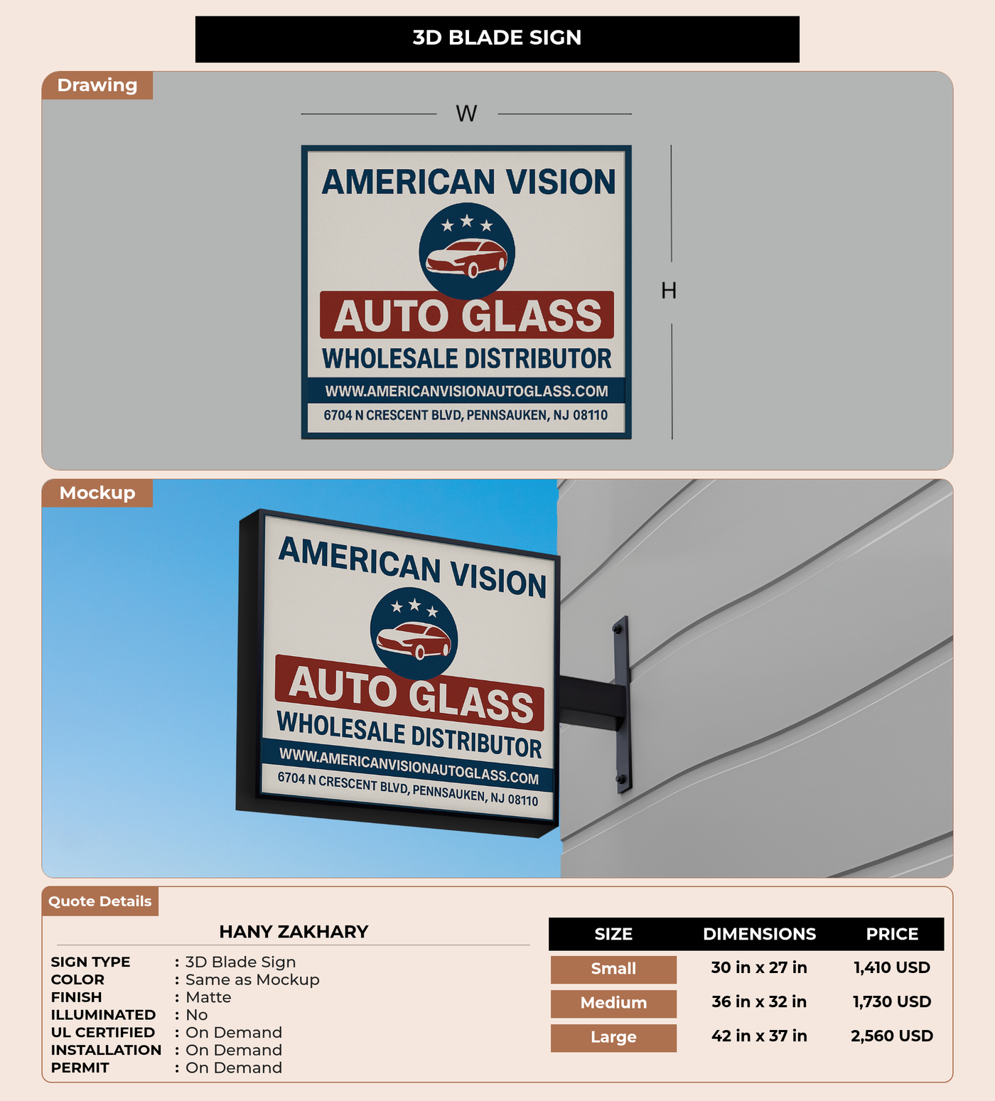CUSTOM MOCKUP SIGN FOR Hany Zakhary