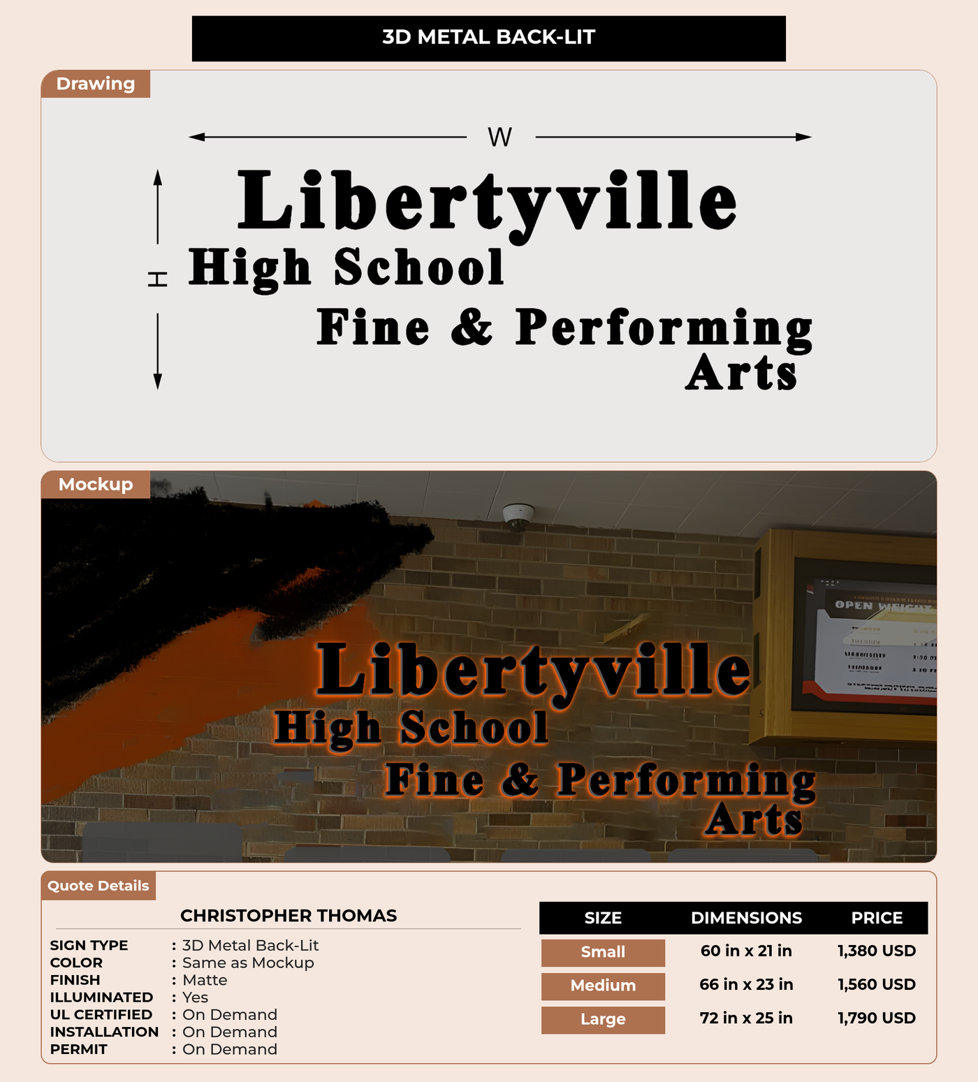 CUSTOM MOCKUP SIGN FOR Christopher Thomas