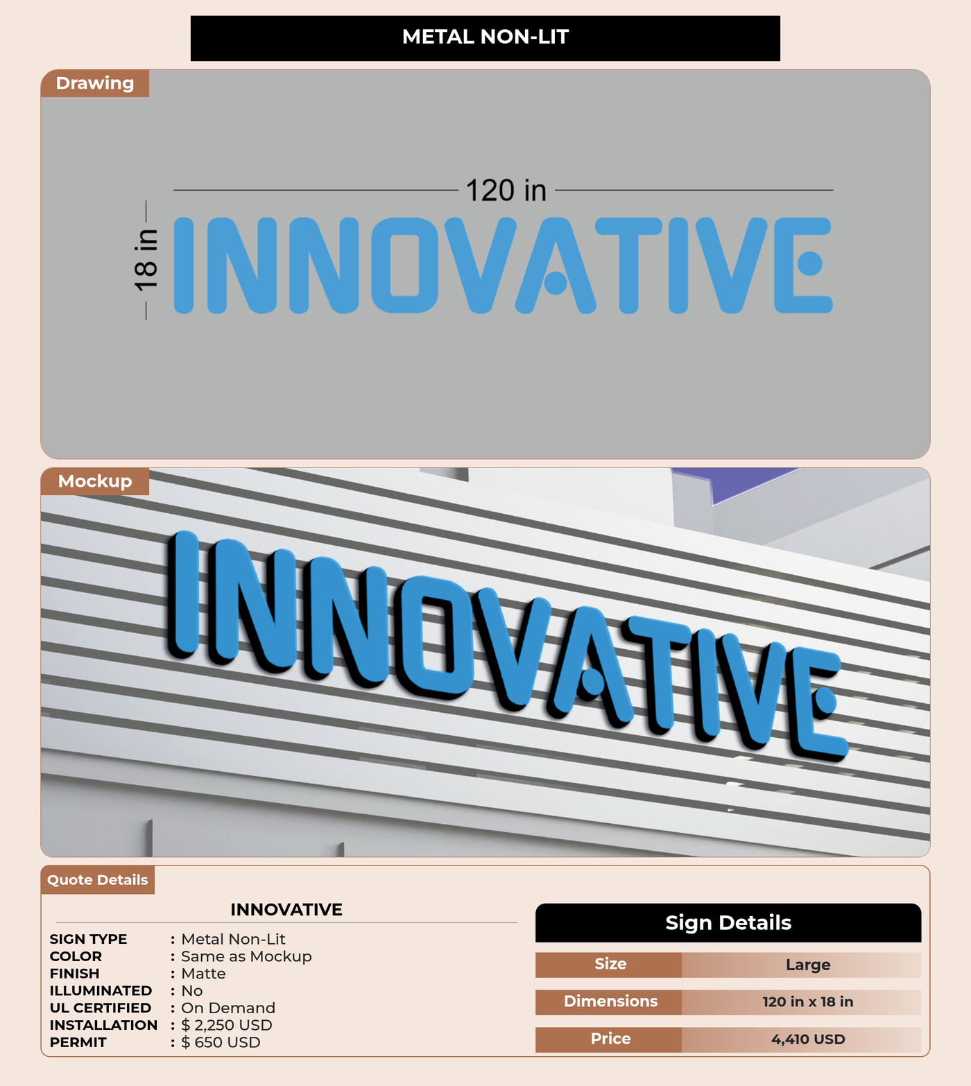 CUSTOM MOCKUP SIGN FOR Innovative