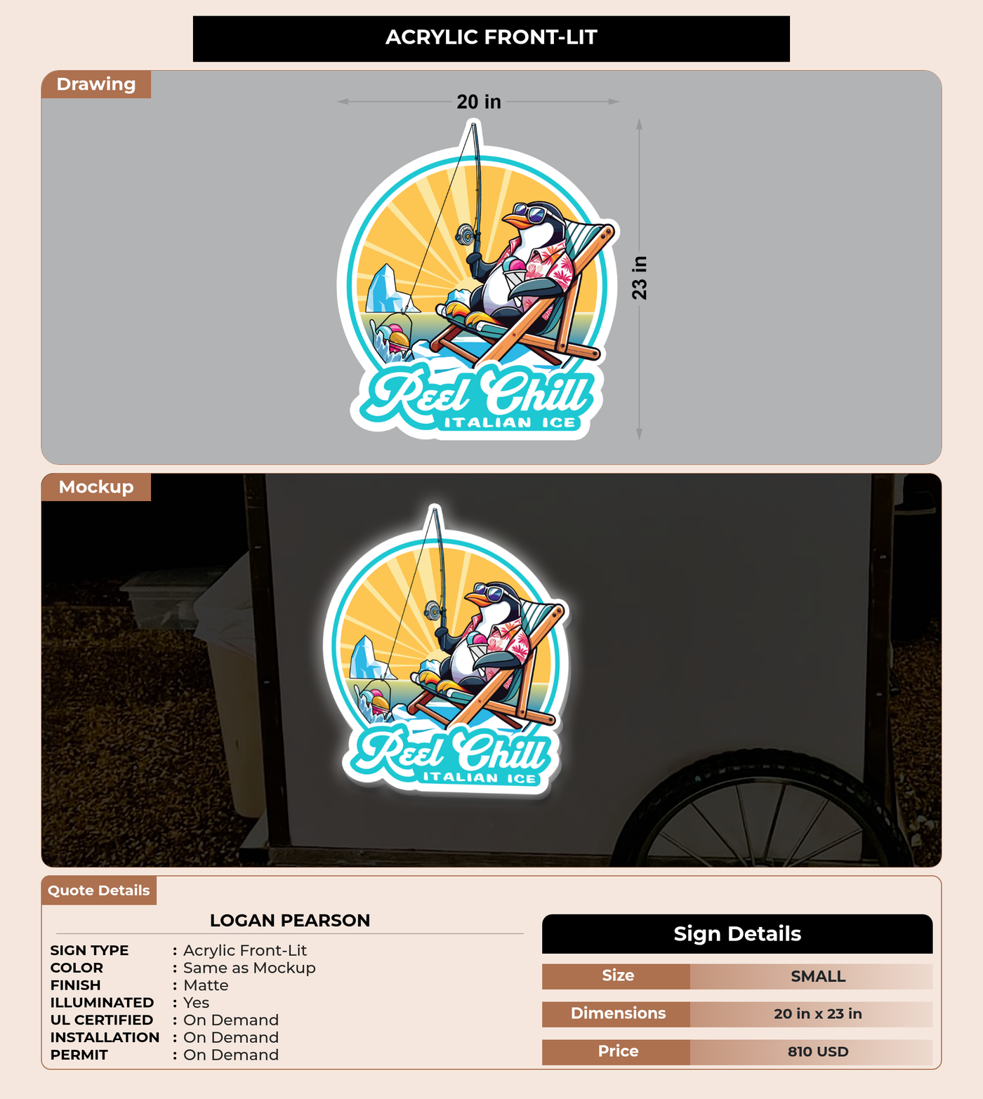 CUSTOM MOCKUP SIGN FOR Logan Pearson