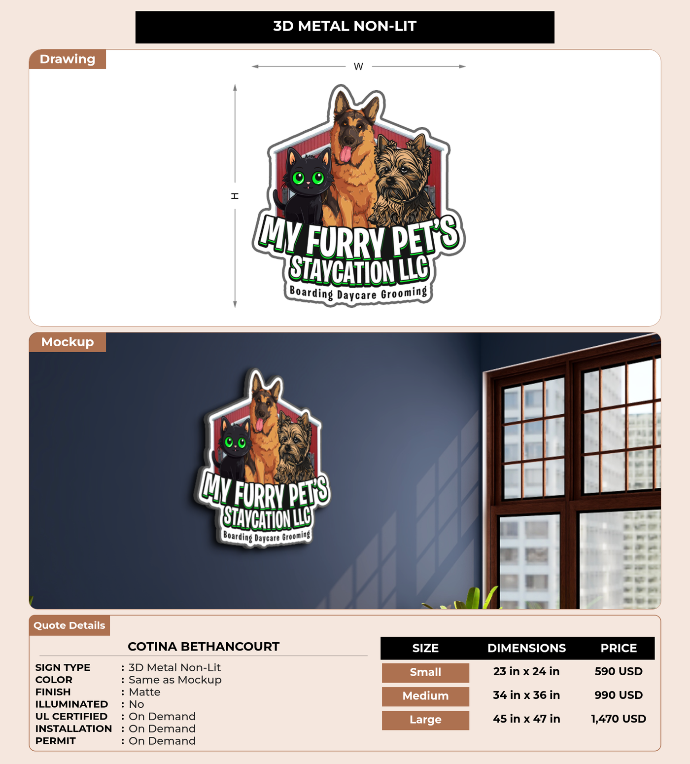 CUSTOM MOCKUP SIGN FOR Cotina Bethancourt