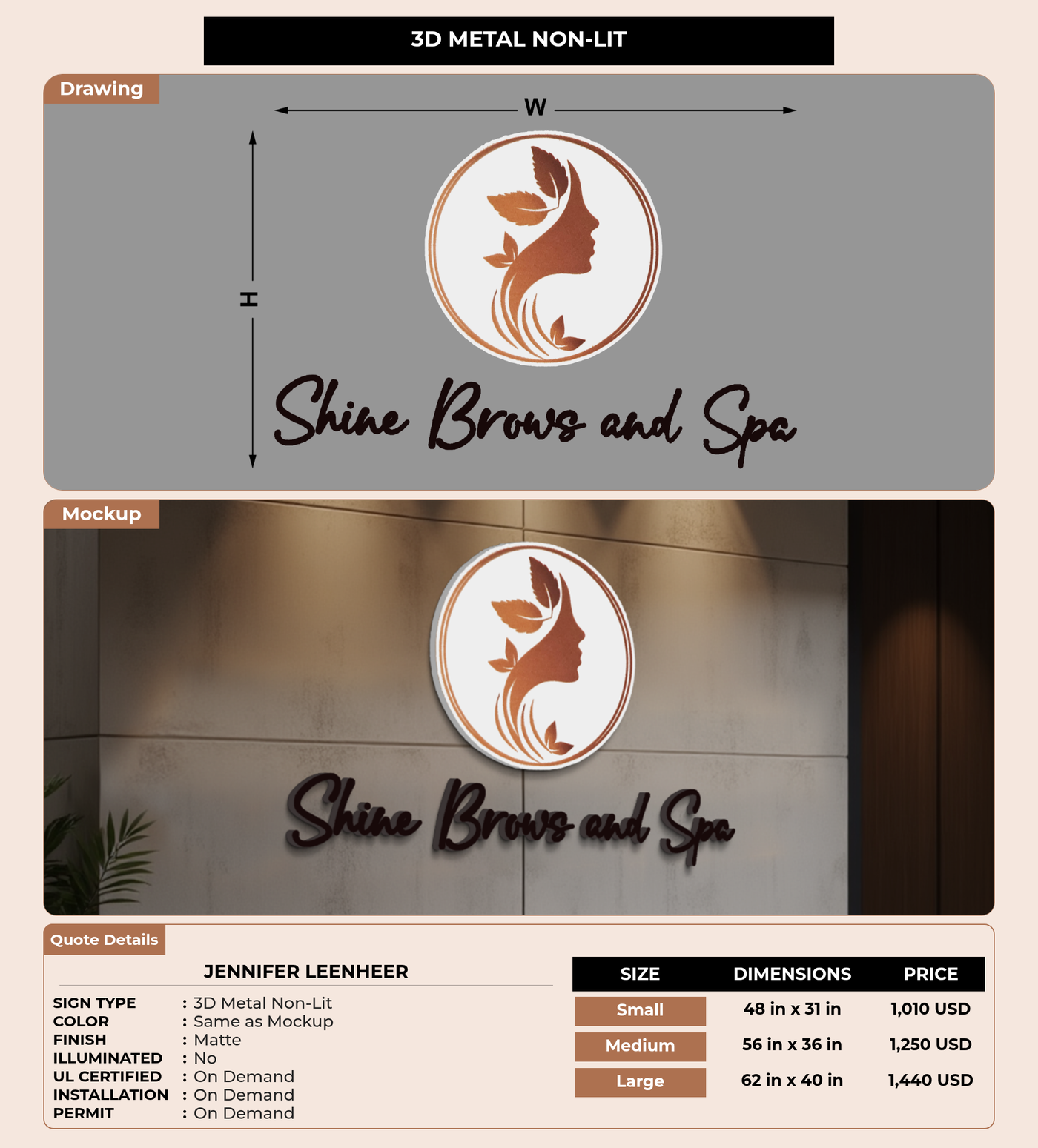 CUSTOM MOCKUP SIGN FOR Jennifer Leenheer