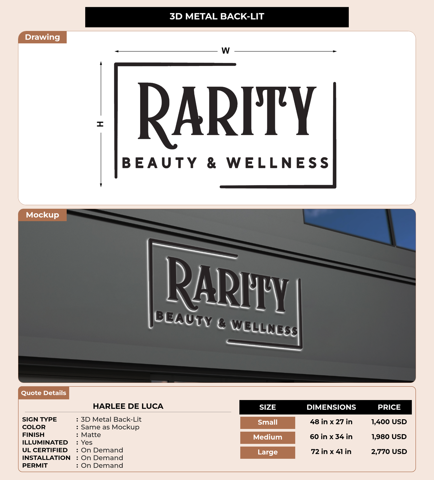 CUSTOM MOCKUP SIGN FOR Harlee De Luca