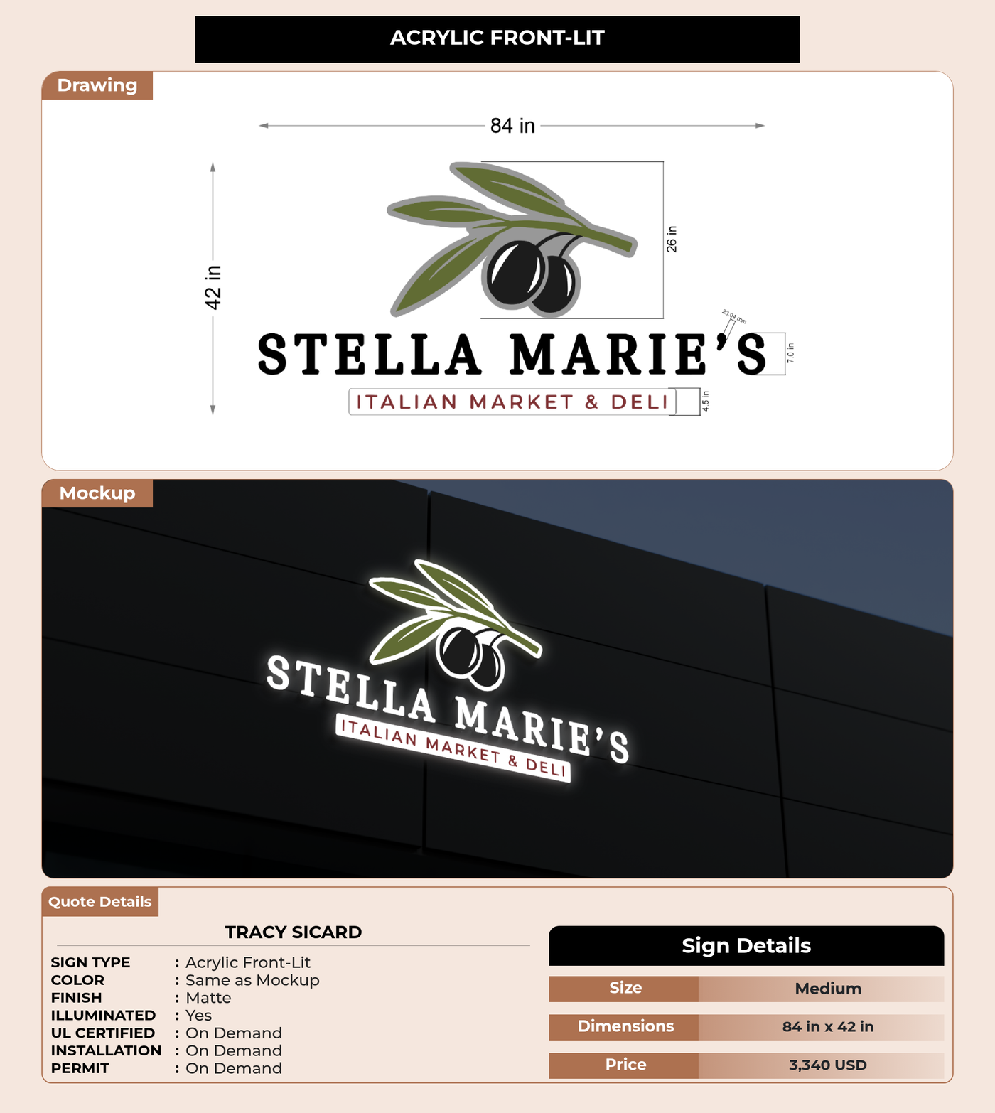 CUSTOM MOCKUP SIGN FOR Tracy Sicard