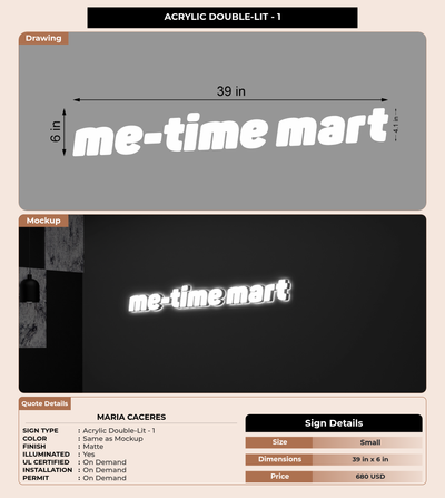 CUSTOM MOCKUP SIGN FOR Maria Caceres