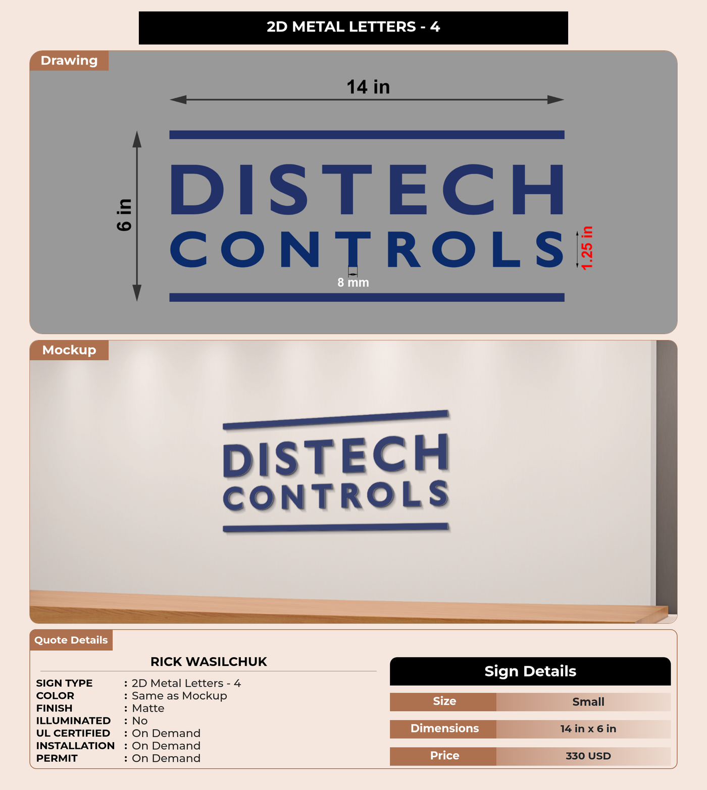CUSTOM MOCKUP SIGN FOR Rick Wasilchuk