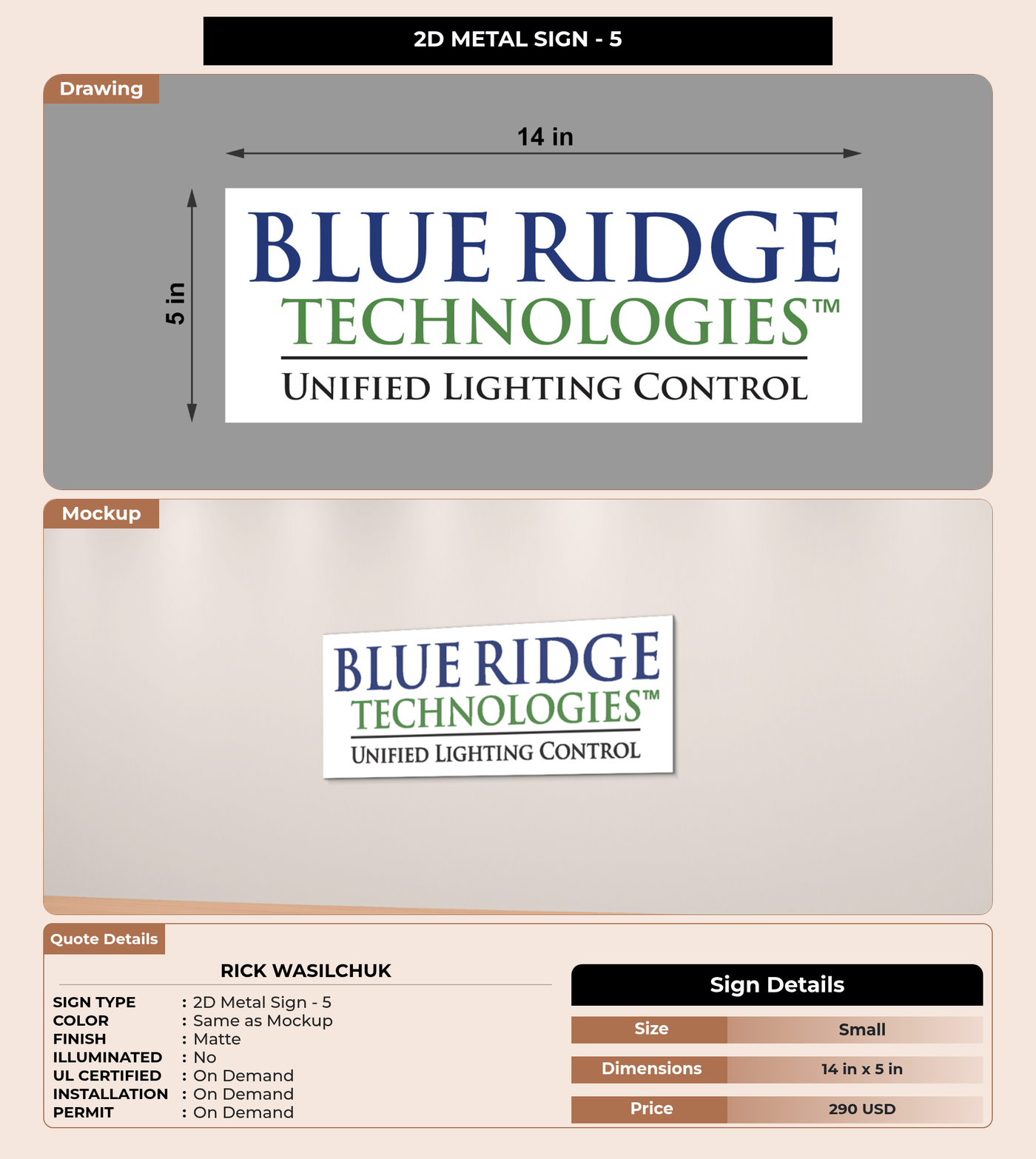 CUSTOM MOCKUP SIGN FOR Rick Wasilchuk