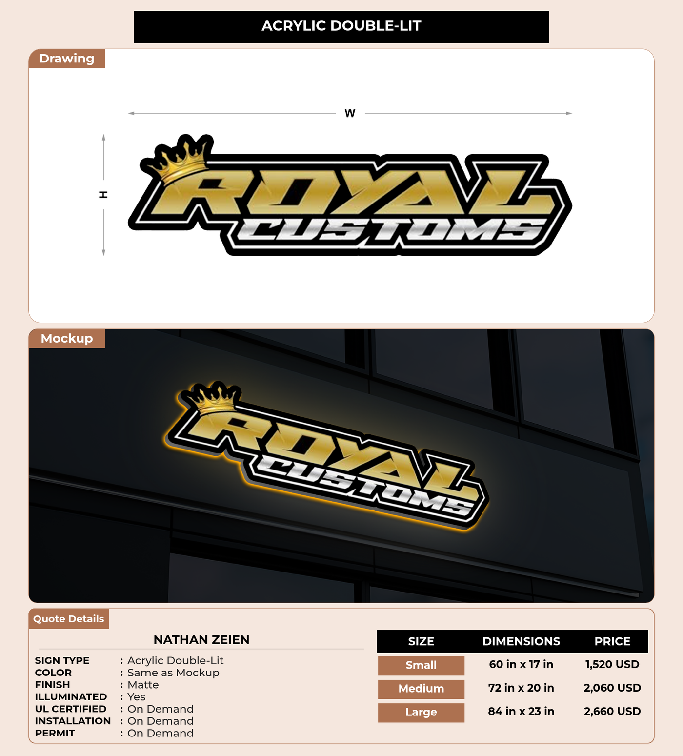 CUSTOM MOCKUP SIGN FOR Nathan Zeien