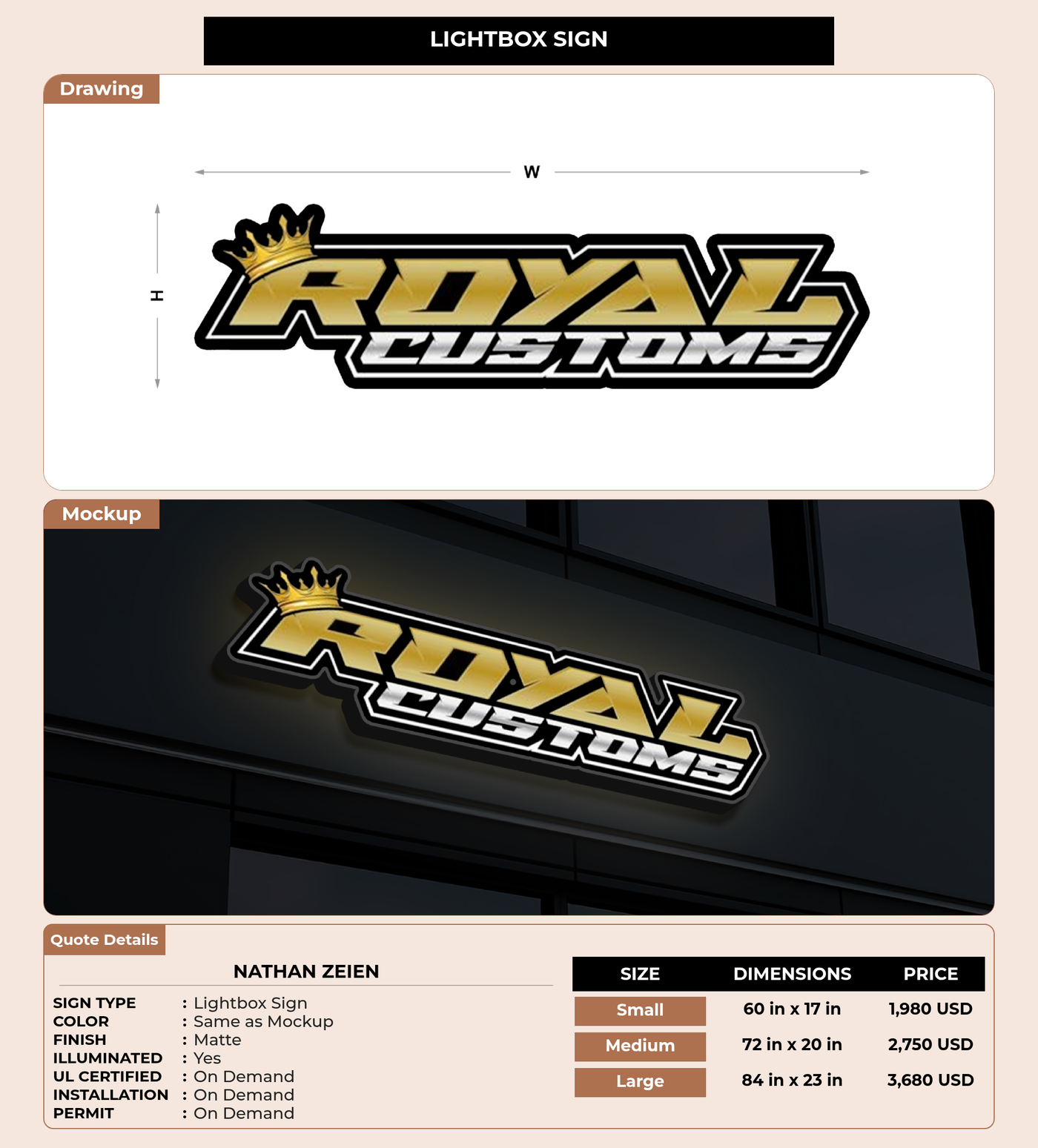 CUSTOM MOCKUP SIGN FOR Nathan Zeien