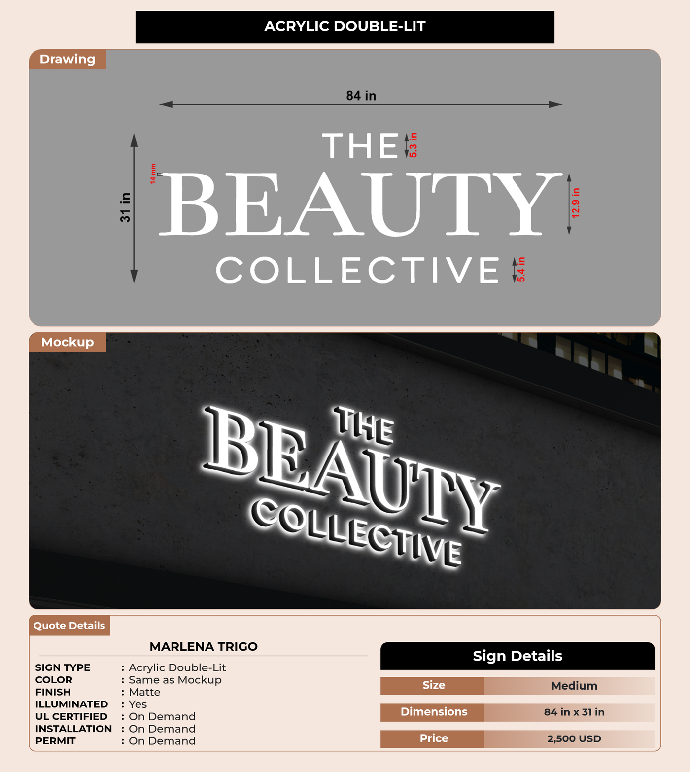 CUSTOM MOCKUP SIGN FOR Marlena Trigo