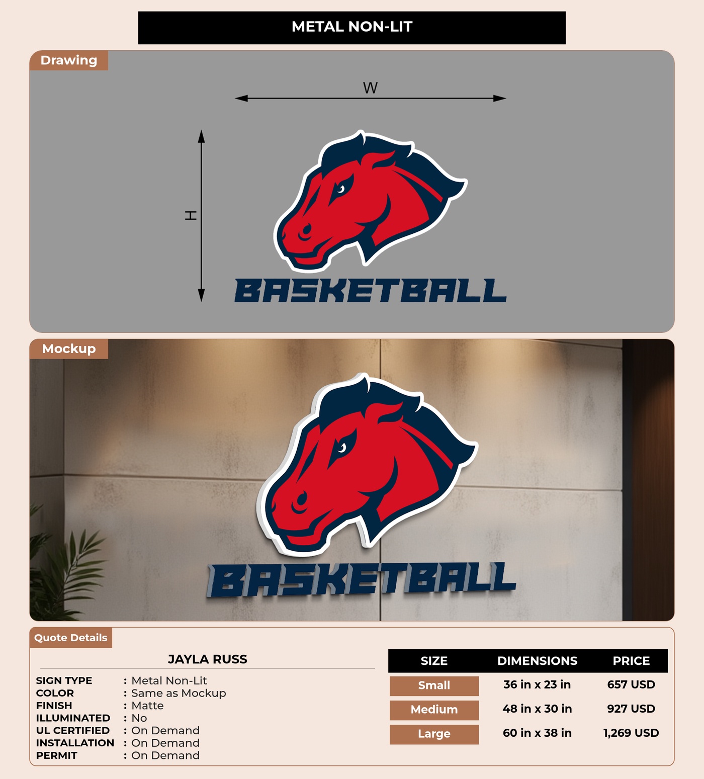 CUSTOM MOCKUP SIGN FOR Jayla Russ