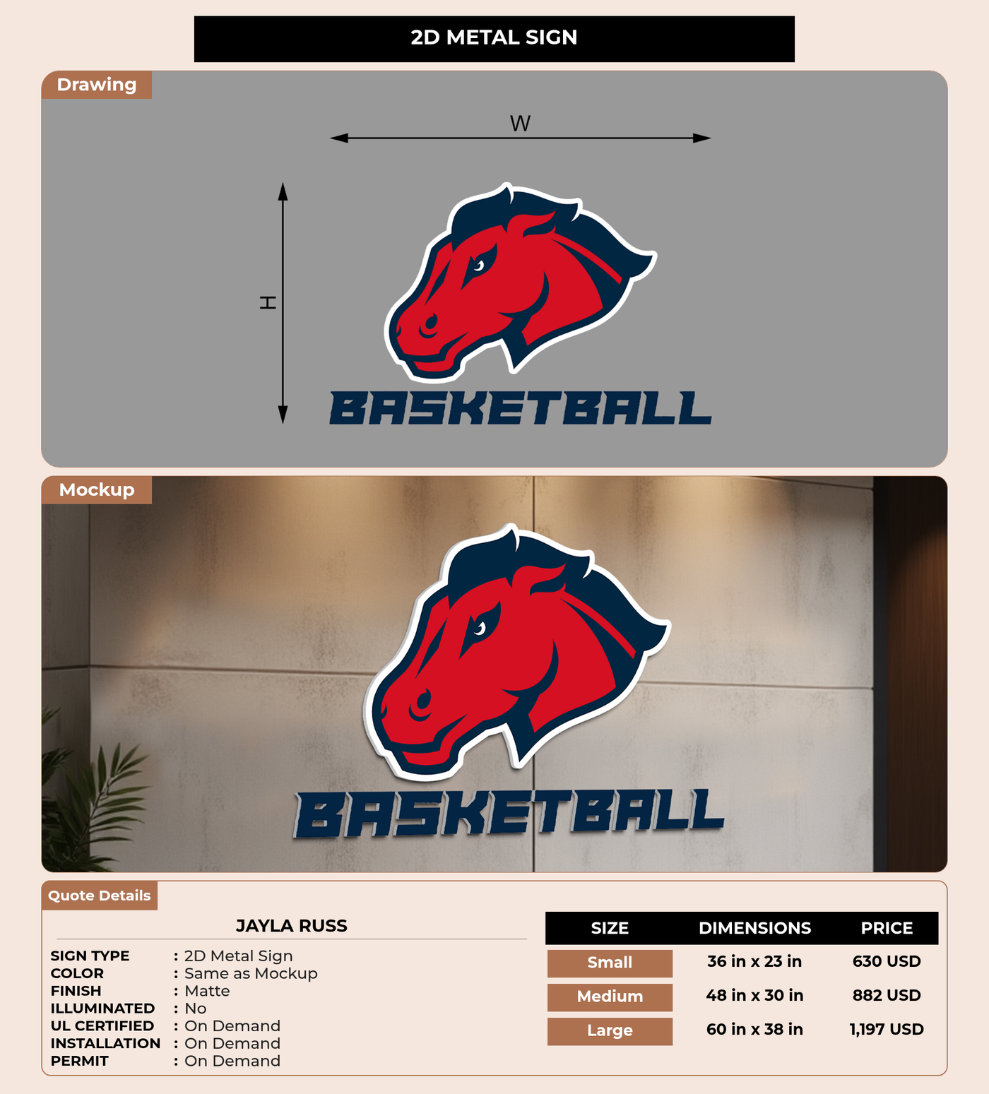 CUSTOM MOCKUP SIGN FOR Jayla Russ