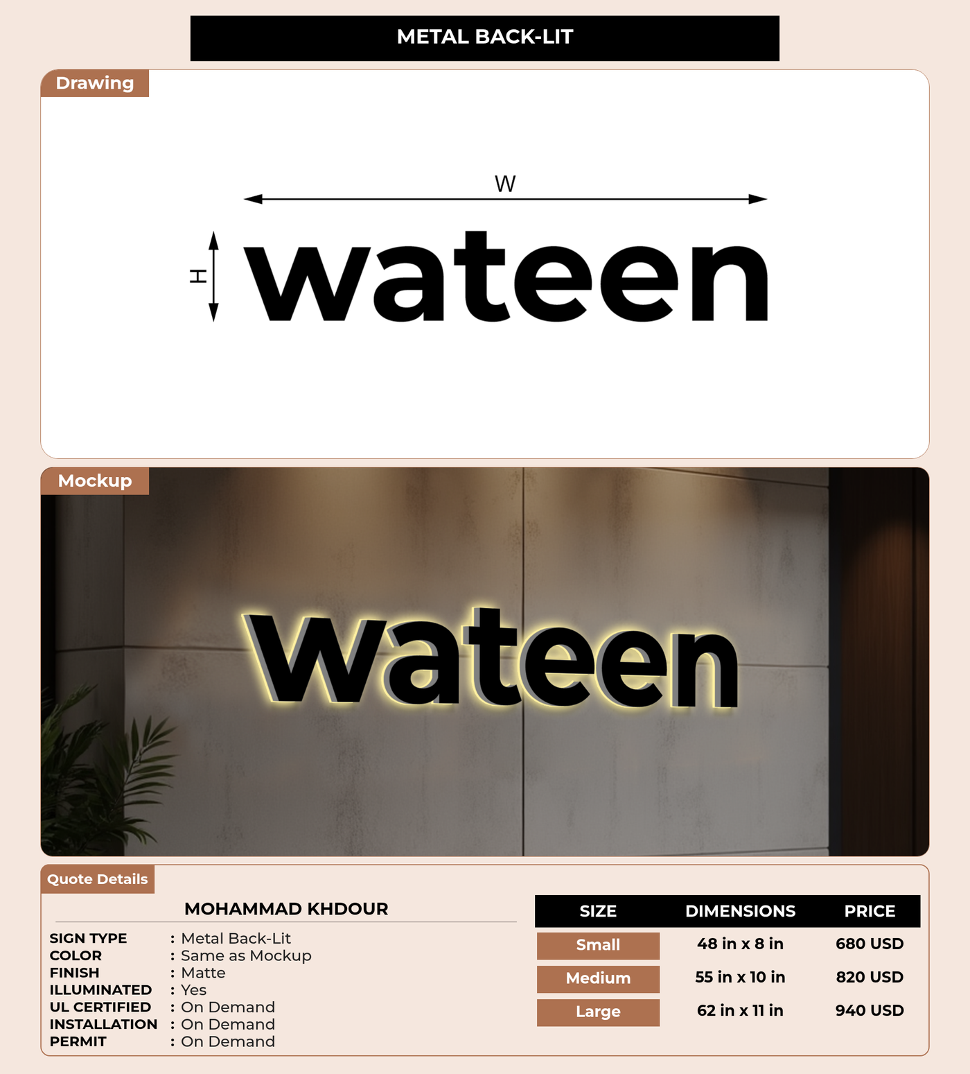 CUSTOM MOCKUP SIGN FOR Mohammad Khdour