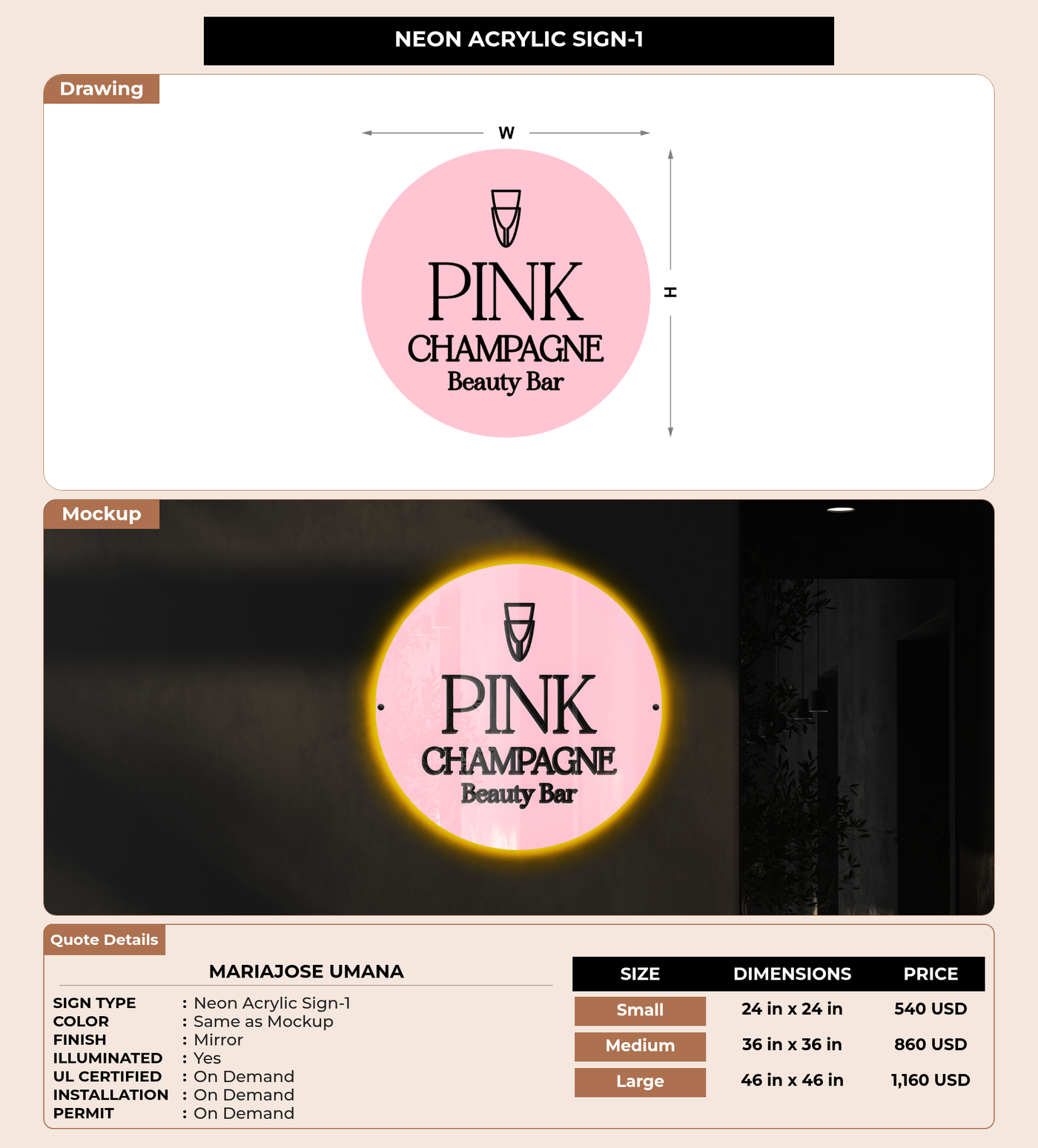 CUSTOM MOCKUP SIGN FOR Mariajose Umana