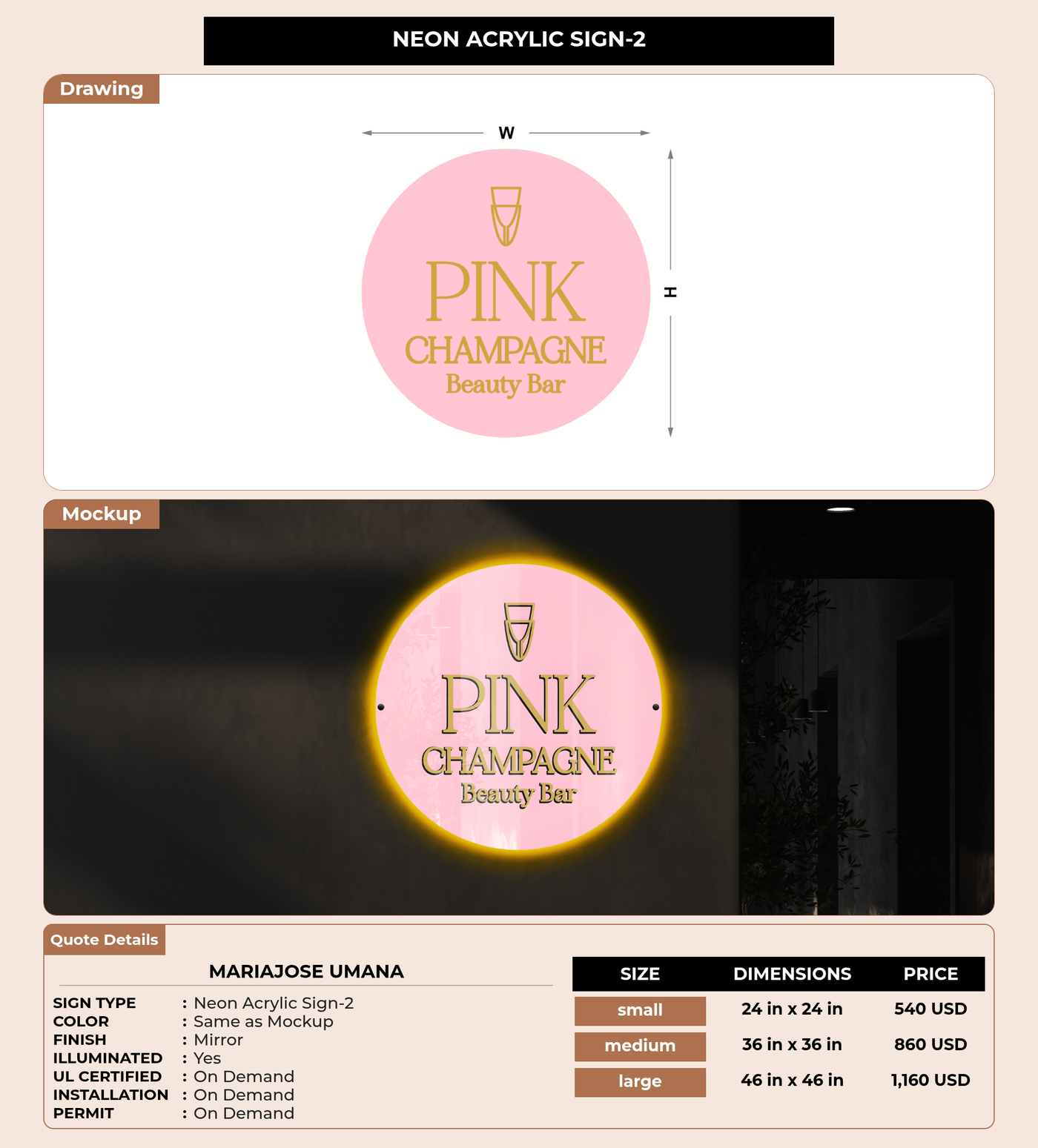 CUSTOM MOCKUP SIGN FOR Mariajose Umana