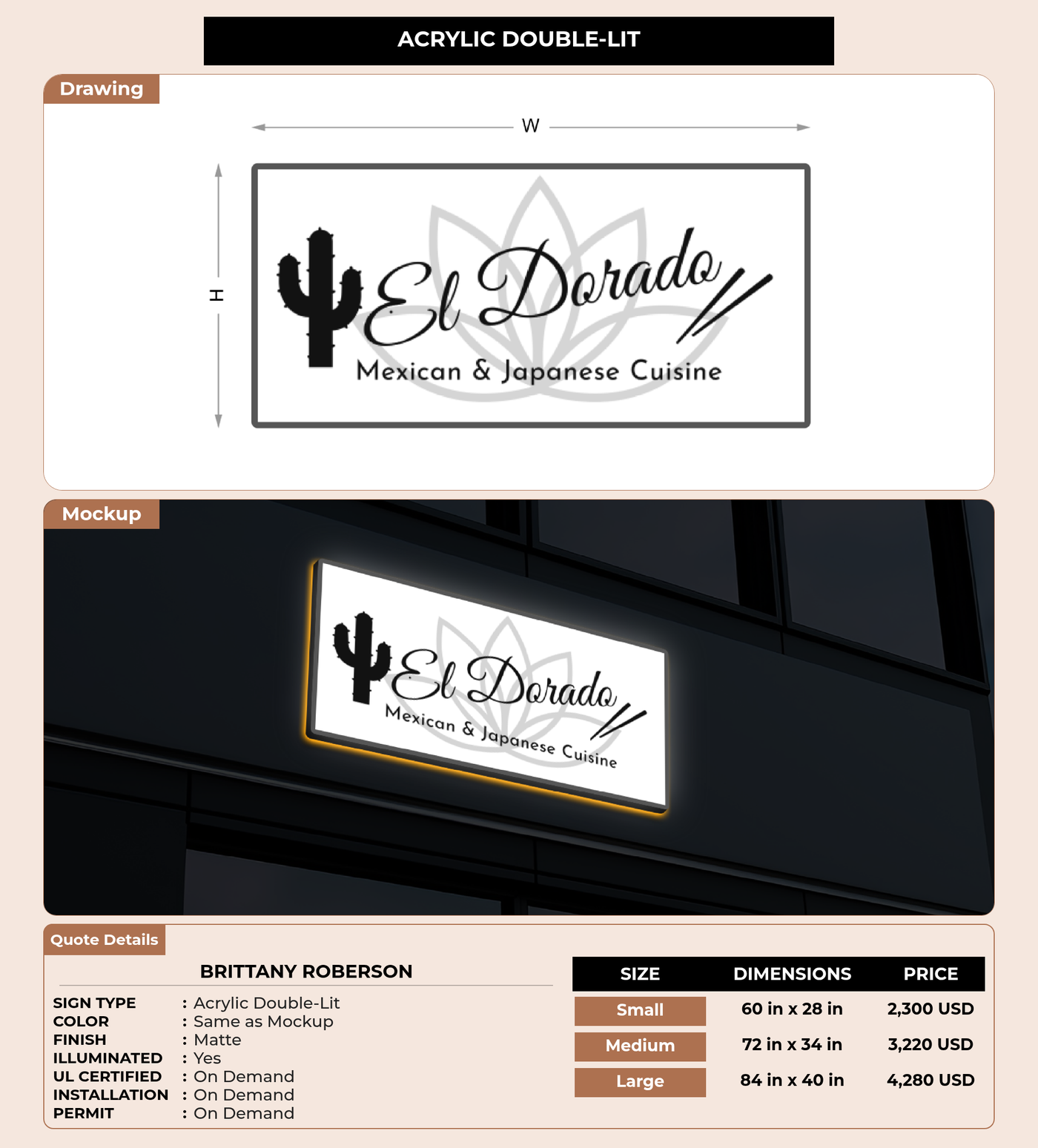 CUSTOM MOCKUP SIGN FOR Brittany Roberson