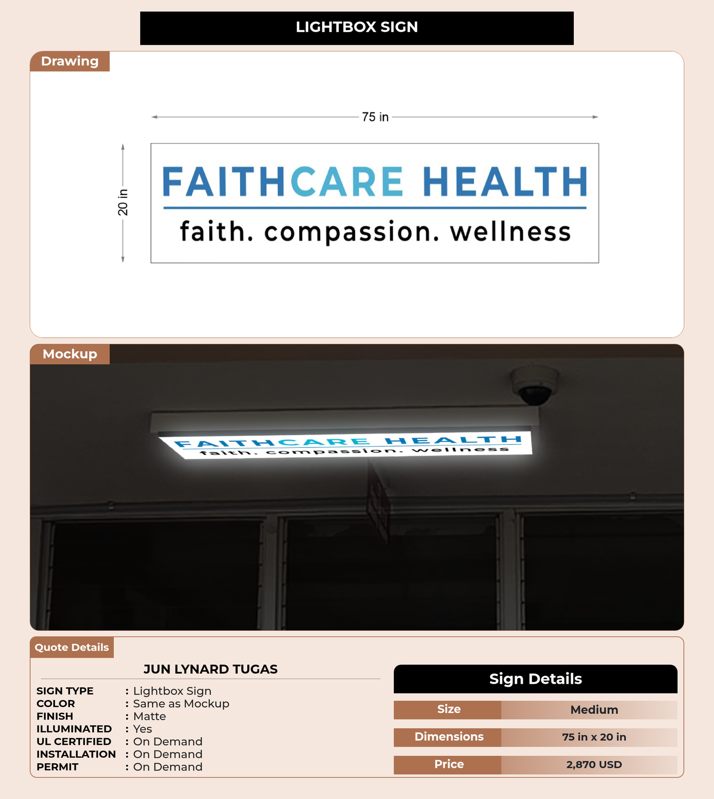 CUSTOM MOCKUP SIGN FOR Jun Lynard Tugas