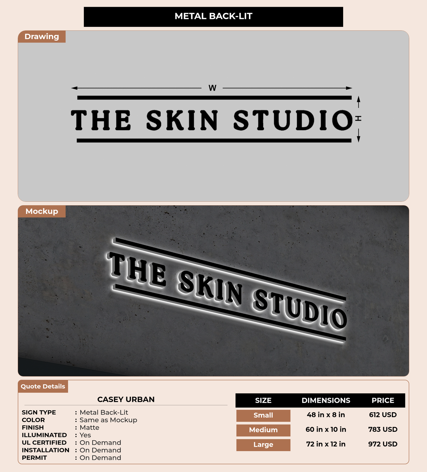 CUSTOM MOCKUP SIGN FOR Casey Urban