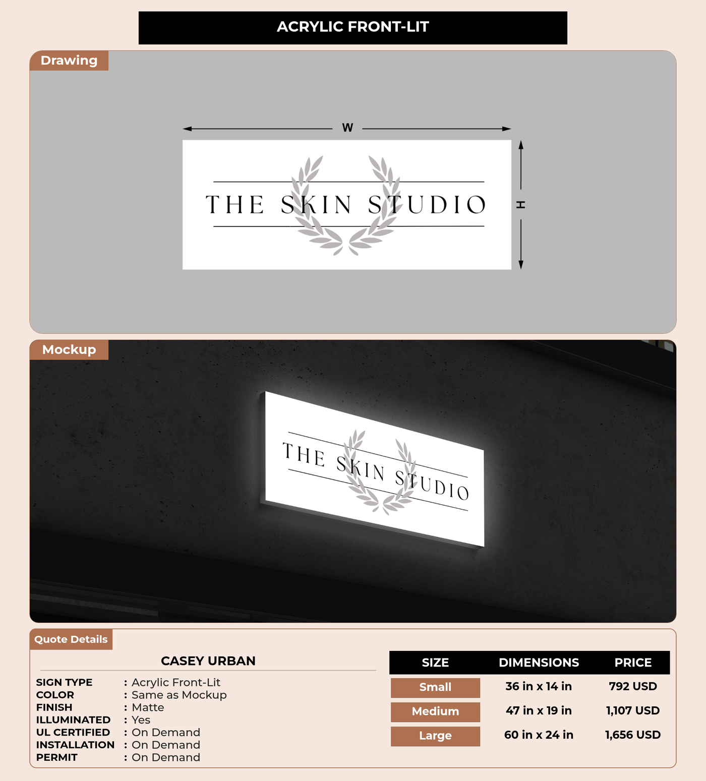 CUSTOM MOCKUP SIGN FOR Casey Urban