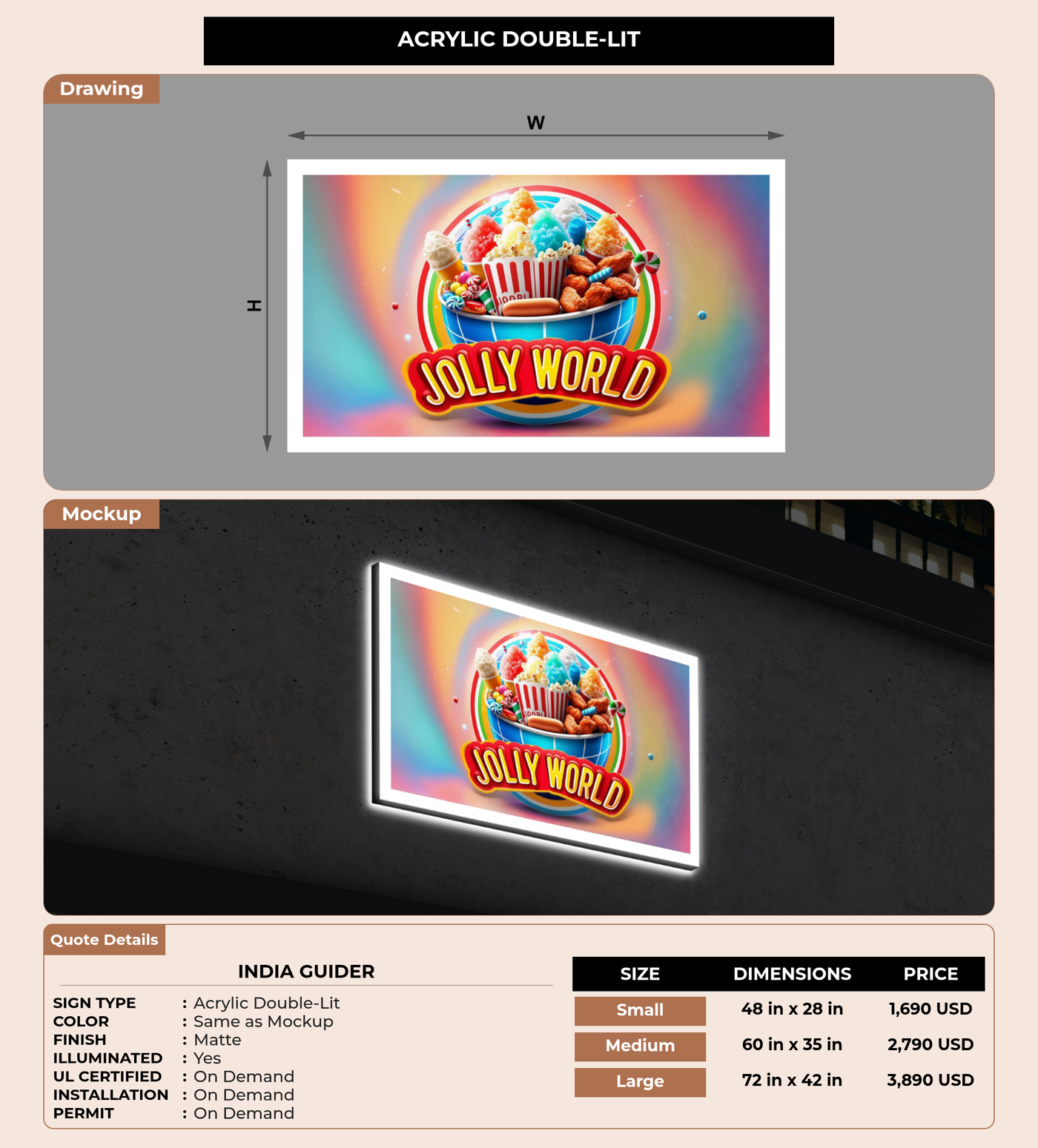 CUSTOM MOCKUP SIGN FOR India guider