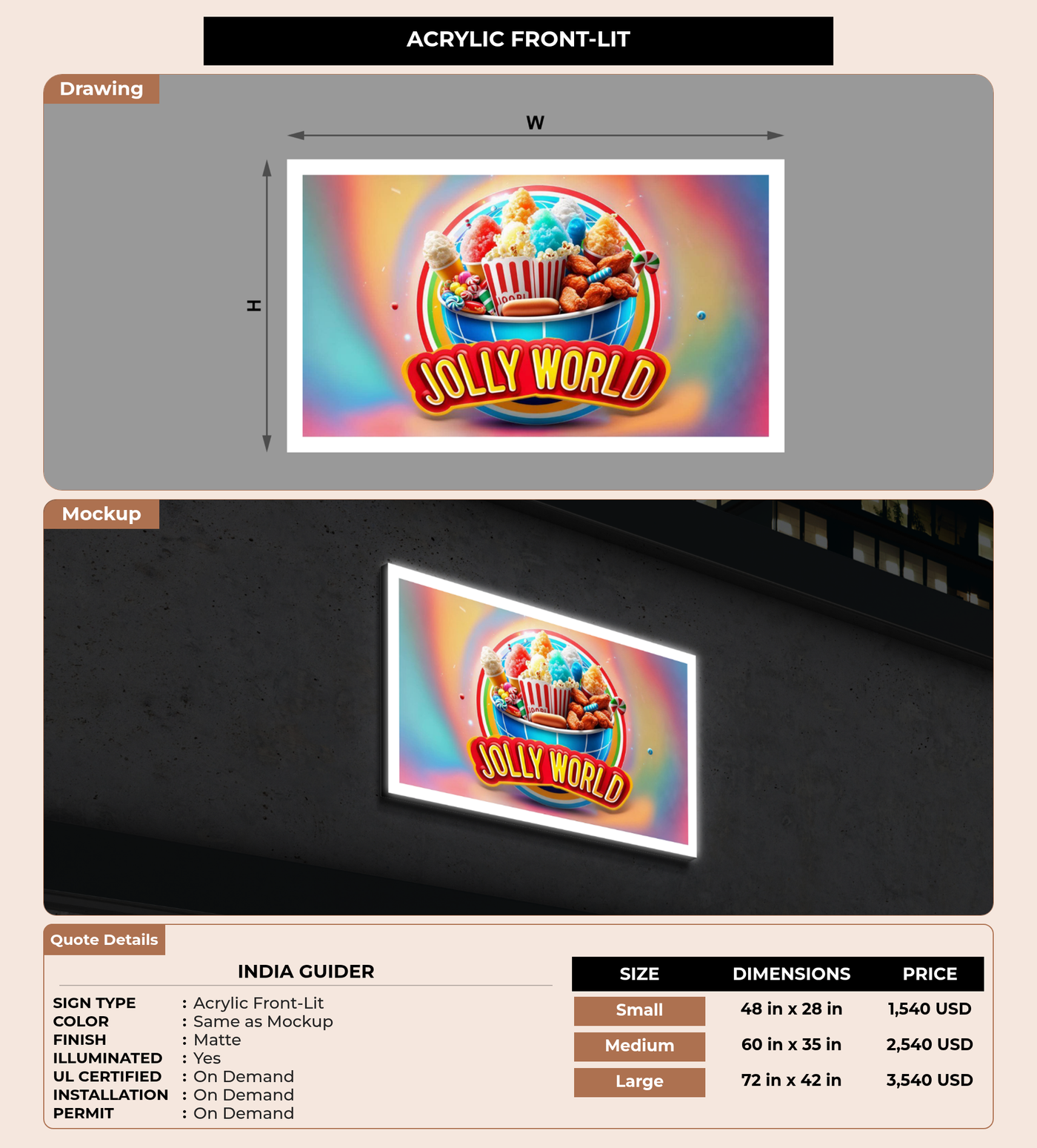 CUSTOM MOCKUP SIGN FOR India guider