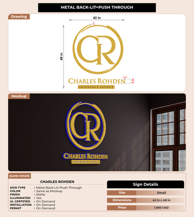 CUSTOM MOCKUP SIGN FOR Charles Rohden