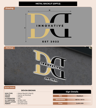CUSTOM MOCKUP SIGN FOR Devon Brown