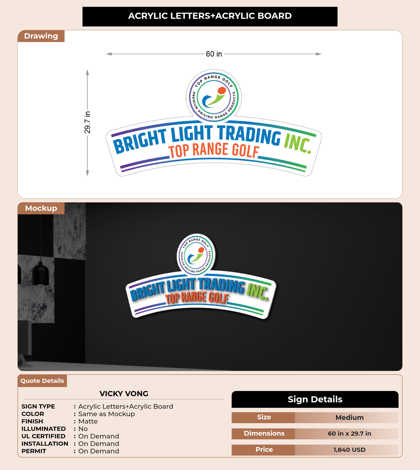 CUSTOM MOCKUP SIGN FOR Vicky Vong