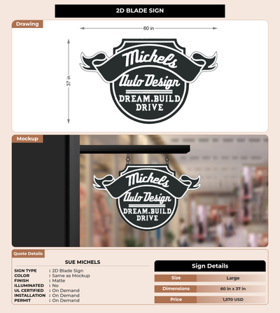 CUSTOM MOCKUP SIGN FOR Sue Michels