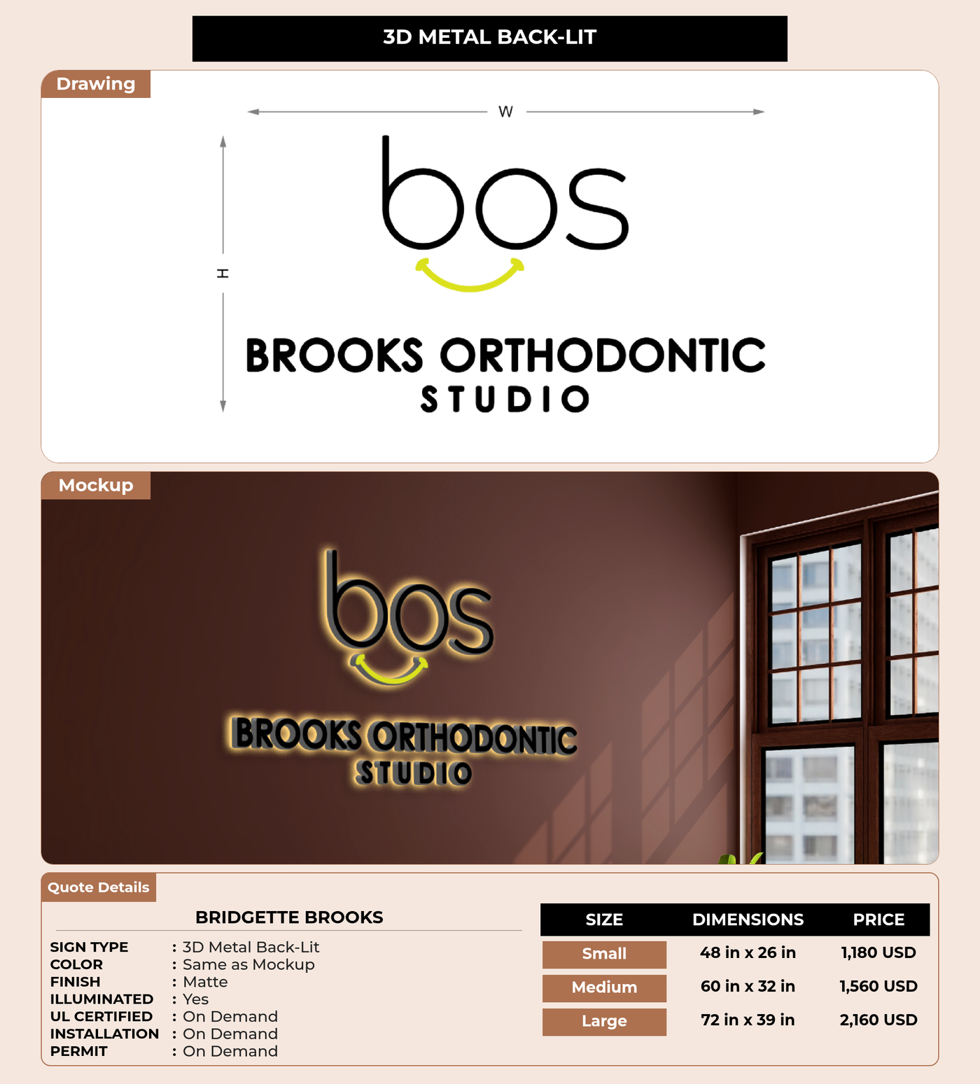 CUSTOM MOCKUP SIGN FOR Bridgette Brooks