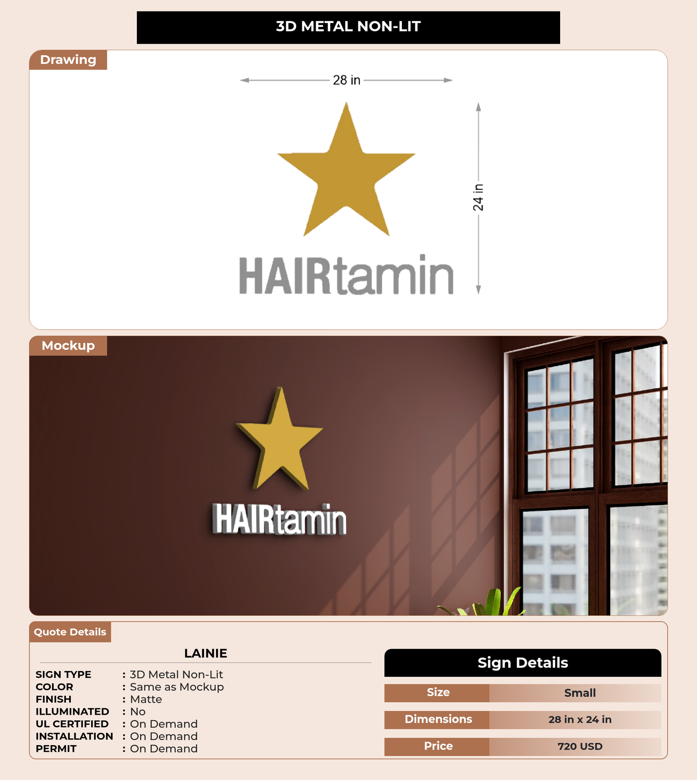 CUSTOM MOCKUP SIGN FOR Lainie