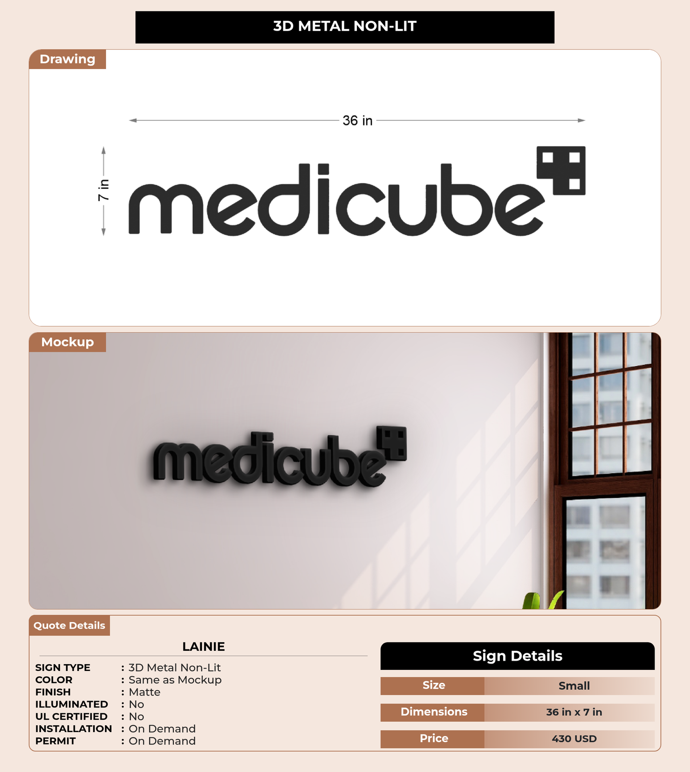CUSTOM MOCKUP SIGN FOR Lainie