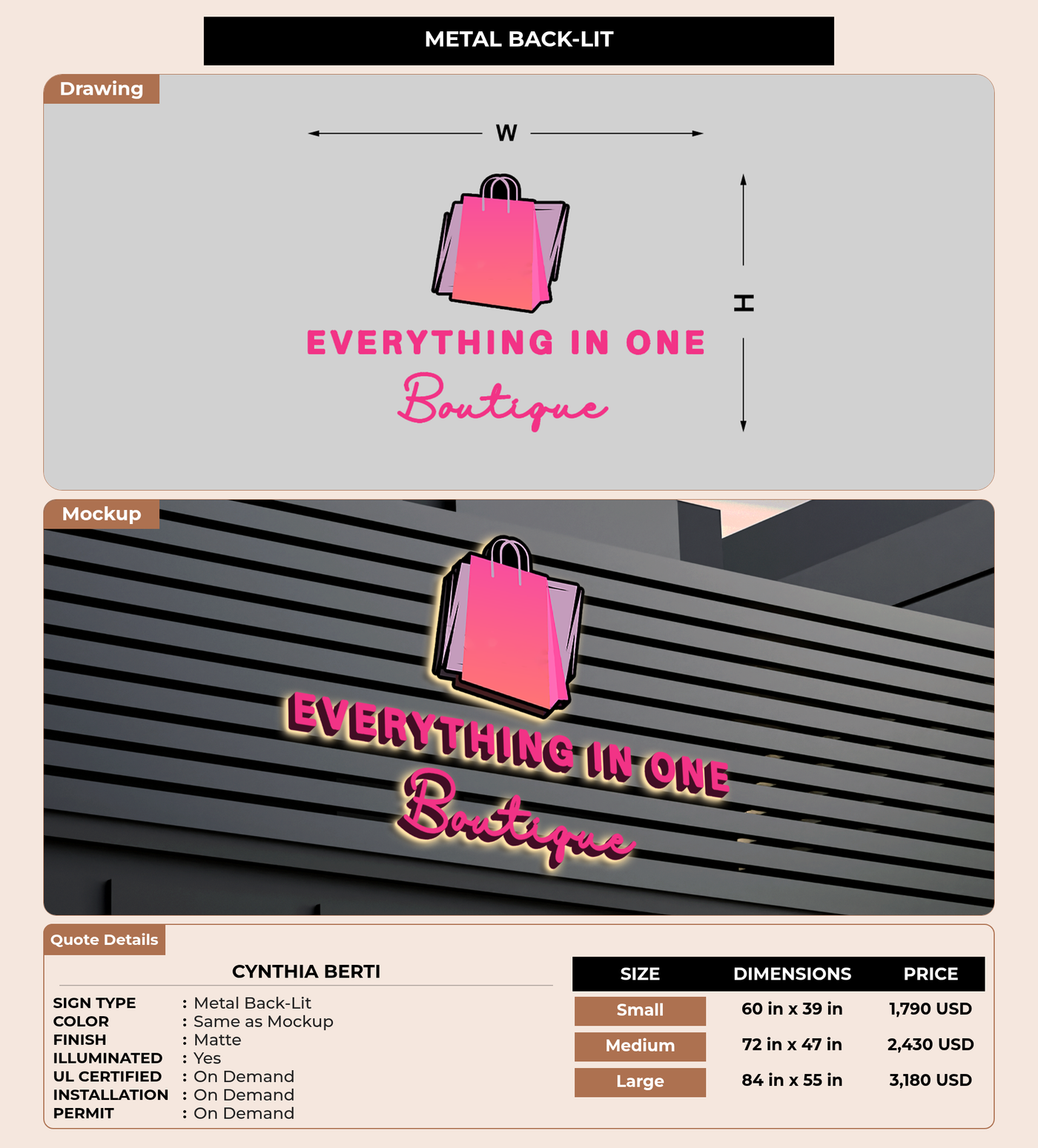 CUSTOM MOCKUP SIGN FOR cynthia berti