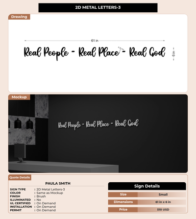 CUSTOM MOCKUP SIGN FOR Paula Smith