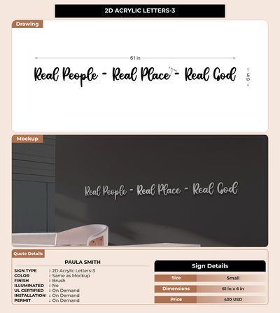 CUSTOM MOCKUP SIGN FOR Paula Smith