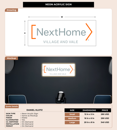 CUSTOM MOCKUP SIGN FOR Daniel Klotz