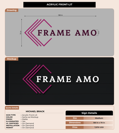 CUSTOM MOCKUP SIGN FOR Michael Brack
