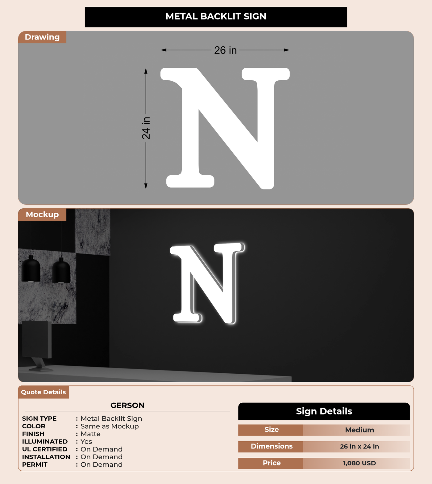 CUSTOM MOCKUP SIGN FOR Gerson