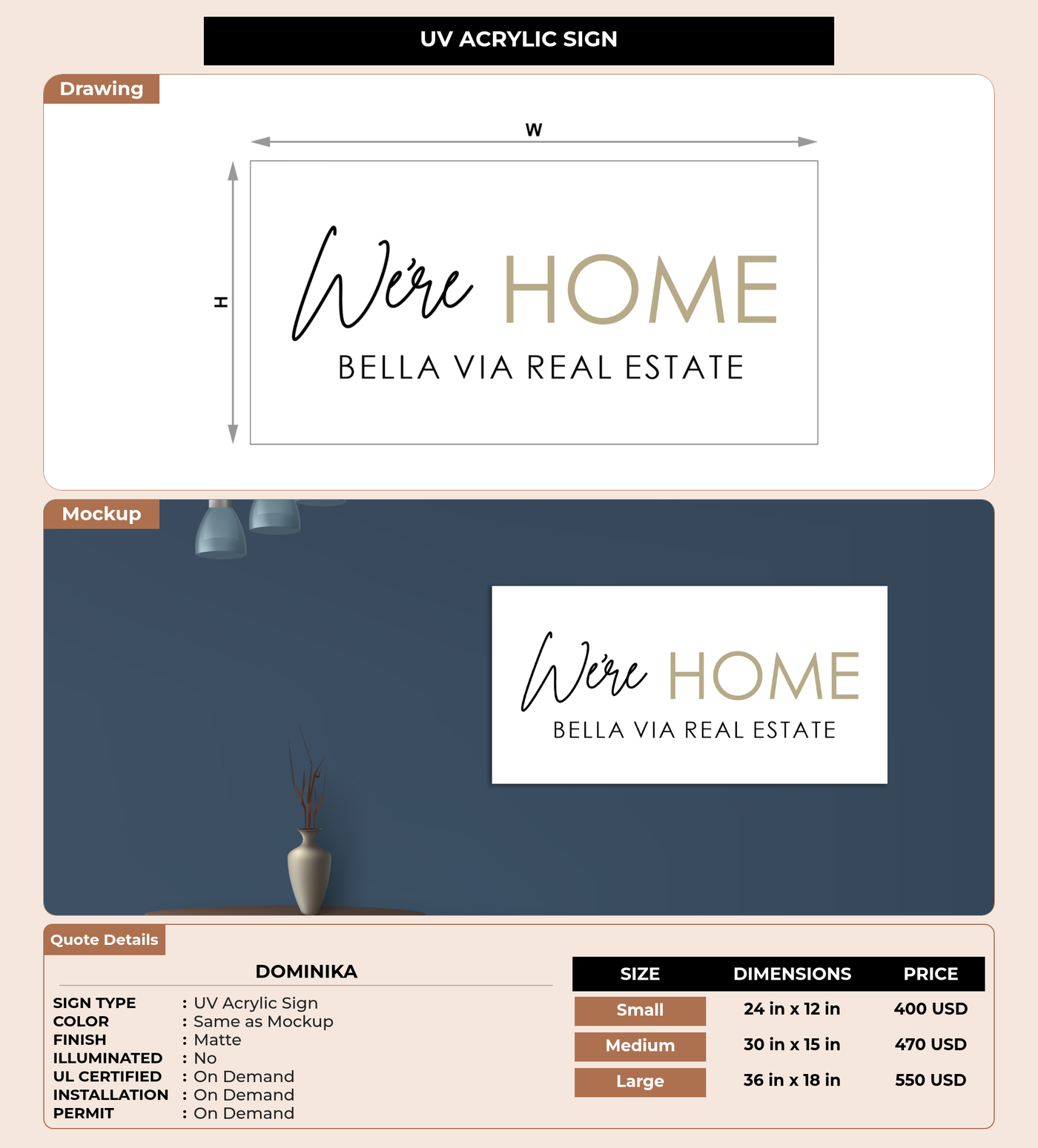 CUSTOM MOCKUP SIGN FOR Dominika