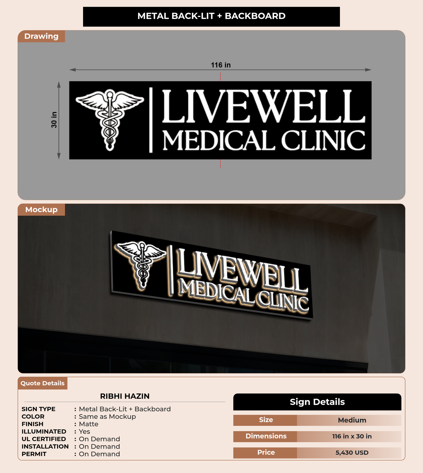 CUSTOM MOCKUP SIGN FOR Ribhi Hazin