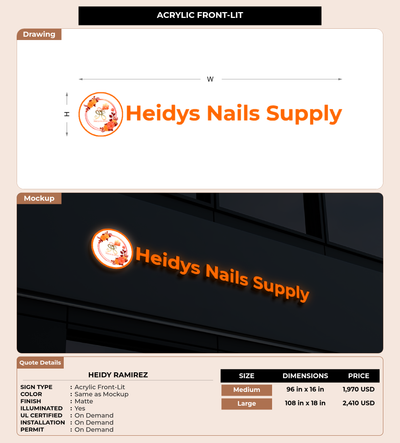 CUSTOM MOCKUP SIGN FOR Heidy Ramirez