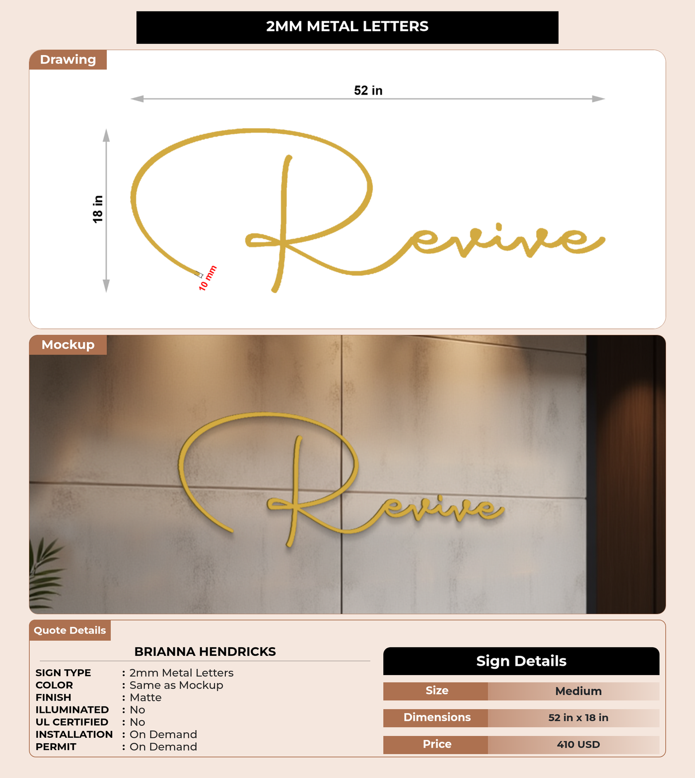 CUSTOM MOCKUP SIGN FOR Brianna Hendricks