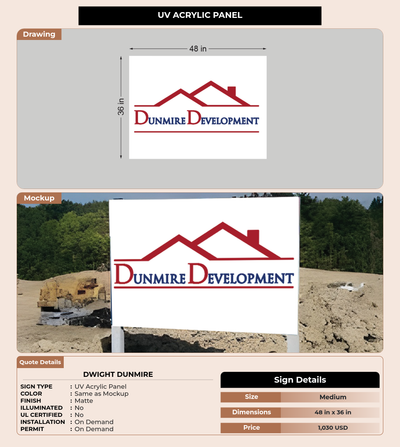 CUSTOM MOCKUP SIGN FOR Dwight Dunmire