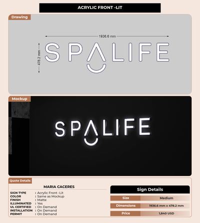 CUSTOM MOCKUP SIGN FOR Maria Caceres