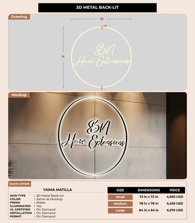 CUSTOM MOCKUP SIGN FOR Yaima Matilla