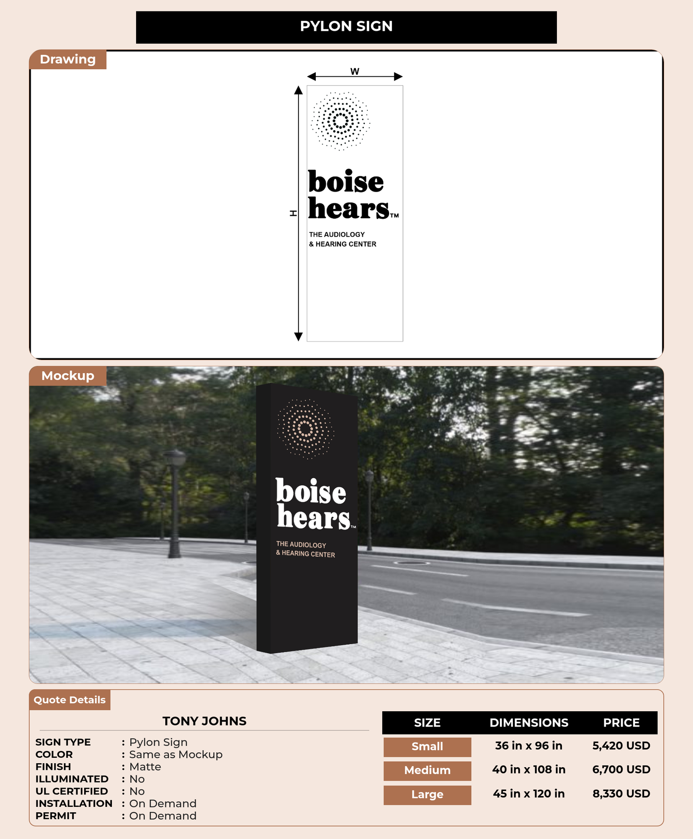 CUSTOM MOCKUP SIGN FOR Tony Johns